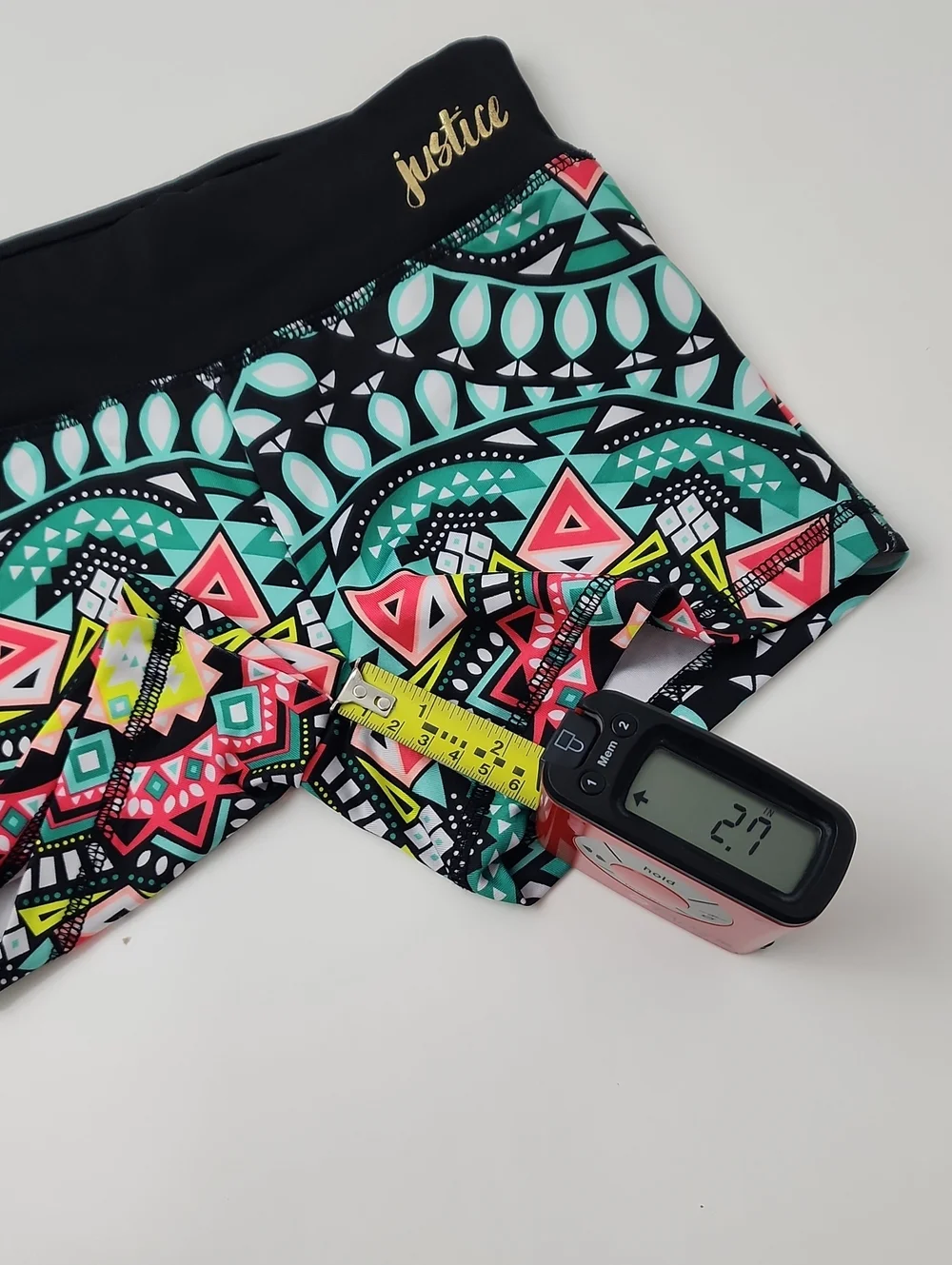 Justice Active Tribal Print Compression Shorts Black Size 8